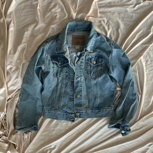 Small Retro Cropped Denim Jacket | Faded Jean Jacket | London Jean Jacket